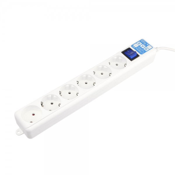 Фильтр-удлинитель Power Cube Pro SPL(5+1)-16B-P-3M 6 розеток (5 с заземлением + 1 без), белый, 3м, 16 А/3,5 кВт, 3*1мм²