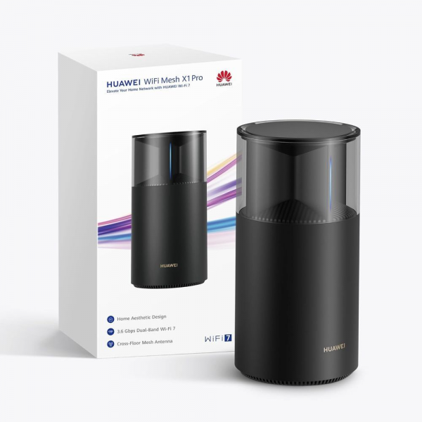 Маршрутизатор Huawei PANGU1-BE32A-20 WiFi Mesh X1 Pro Wi-Fi 7, BE3600 , WAN/LAN 4*2.5Gb/s (53030DFX)