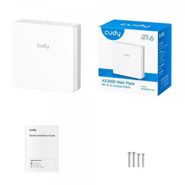 Точка доступа Wi-Fi CUDY AP3000E Wall AX3000 Gigabit Wall-Plate Wi-Fi 6 Access Point