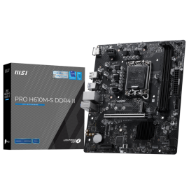 Материнская плата MSI PRO H610M-S DDR4 II H610, LGA1700, 2*DDR4, 1*PCIEx16, 1*PCIEx1, 1*M.2, 4*USB3.2Gen1, 8*USB2.0, 2*SATA3.0, 1G, HDMI, M-ATX, RTL
