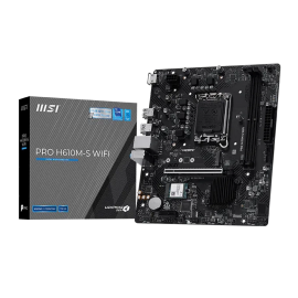 Материнская плата MSI PRO H610M-S WIFI H610, LGA1700, 2*DDR5, 1*PCIEx16, 1*PCIEx1, 1*M.2, 4*USB3.2Gen1, 8*USB2.0, 2*SATA3.0, 1G, HDMI, M-ATX, RTL