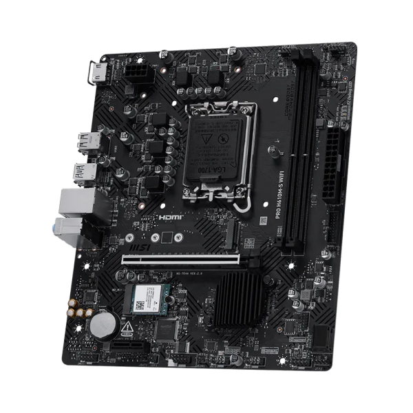 Материнская плата MSI PRO H610M-S WIFI H610, LGA1700, 2*DDR5, 1*PCIEx16, 1*PCIEx1, 1*M.2, 4*USB3.2Gen1, 8*USB2.0, 2*SATA3.0, 1G, HDMI, M-ATX, RTL