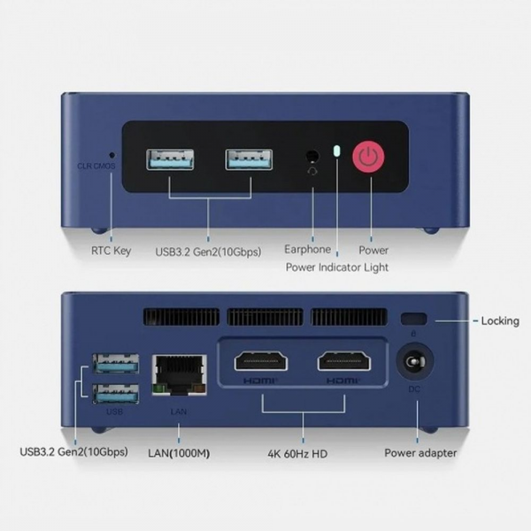 Мини-компьютер  BL/MINI S12 PRO-LP/N100/12G/512G/2.5G*1/Navy Blue