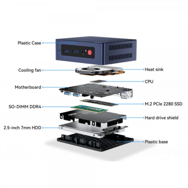 Мини-компьютер  BL/MINI S12 PRO-LP/N100/12G/512G/2.5G*1/Navy Blue