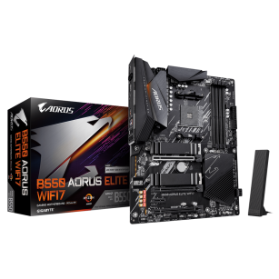 Материнская плата Gigabyte B550 AORUS ELITE WIFI7 B550, AM4, 4*DDR4, 3*PCIEx16, 1*PCIEx1, 2xM.2, 1*TypeC, 5*USB3.2Gen2, 3*USB3.2Gen1, 6*USB2.0, 4xSATA3.0, 2.5G, DP, HDMI, ATX, RTL