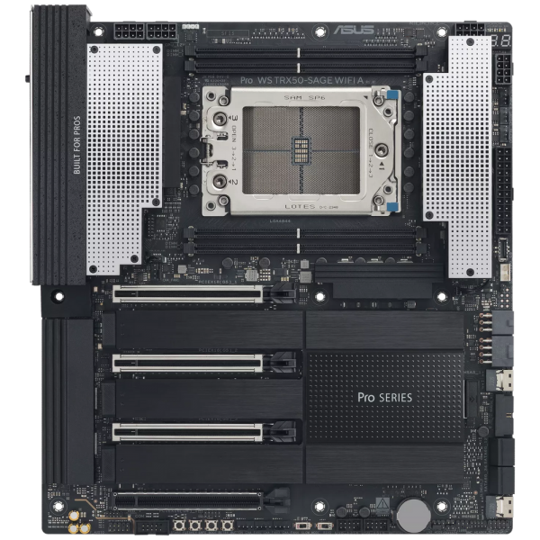 Материнская плата ASUS PRO WS TRX50-SAGE WIFI A TRX50, sTR5, 4xDDR5, 5xPCIEx16, 3xM.2, 1xTypeC, 6*USB3.2Gen2, 2*USB3.2Gen2, 4*USB2.0, 4*SATA3.0, 10G, 2.5G, 1xTypeC(DP), HDMI, CEB