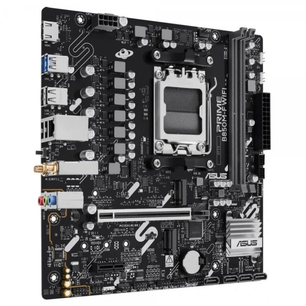 Материнская плата ASUS PRIME B850M-F WIFI B850, AM5, 2*DDR5, 1*PCIEx16, 1*PCIEx1, 2*M.2, 1xTypeC, 4*USB3.2Gen1, 8*USB2.0, 4*SATA3.0, 1G, HDMI, M-ATX, RTL