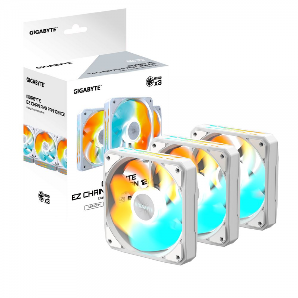 Вентилятор в корпус Gigabyte GBT EZRVSFAN1203 ICE 3X120mm ARGB FANs set. PWM, 3 Pin