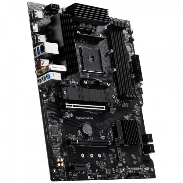 Материнская плата MSI PRO B550-S WIFI6E B550, AM4, 4*DDR4, 2*PCIEx16, 1xPCIEx1, 2*M.2, 2*TypeC, 1*USB3.2Gen2, 4*USB3.2Gen1, 8*USB2.0, 4*SATA3.0, 1G, HDMI, ATX, RTL
