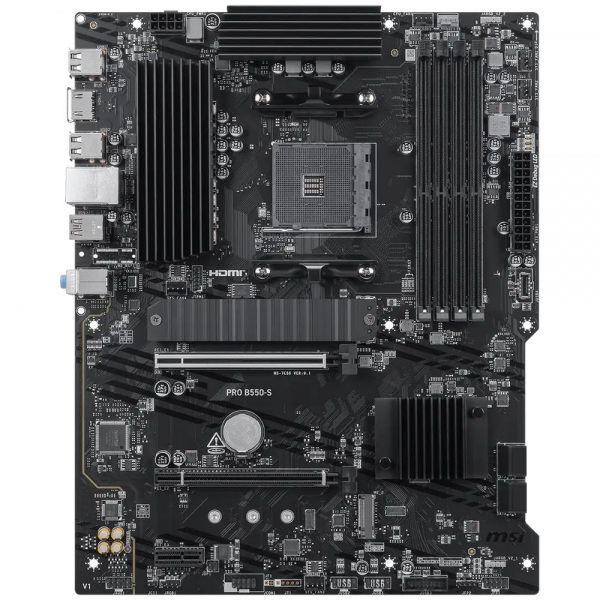 Материнская плата MSI PRO B550-S B550, AM4, 4*DDR4, 2*PCIEx16, 1xPCIEx1, 2*M.2, 2*TypeC, 1*USB3.2Gen2, 4*USB3.2Gen1, 8*USB2.0, 4*SATA3.0, 1G, HDMI, ATX, RTL