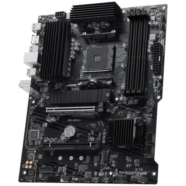 Материнская плата MSI PRO B550-S B550, AM4, 4*DDR4, 2*PCIEx16, 1xPCIEx1, 2*M.2, 2*TypeC, 1*USB3.2Gen2, 4*USB3.2Gen1, 8*USB2.0, 4*SATA3.0, 1G, HDMI, ATX, RTL