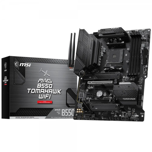 Материнская плата MSI MAG B550 TOMAHAWK WIFI B550, AM4, 4*DDR4, 2*PCIEx16, 2*PCIEx1, 2*M.2, 2*TypeC, 1*USB3.2Gen2, 4*USB3.2Gen1, 6*USB2.0, 4*SATA3.0, 2.5G, DP, HDMI, ATX, RTL