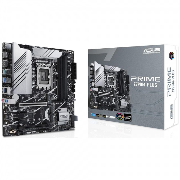 Материнская плата ASUS Bad Pack PRIME Z790M-PLUS LGA1700 mATX 4xDDR5 2xPCIEx16 2xPCIEx1 3xM.2 USB-C DP HDMI GLAN  bp