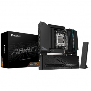 Материнская плата AORUS B850M AORUS STEALTH B850, AM5, 4*DDR5, 2*PCIEx16, 3*M.2, 2*Type-C, 1*USB3.2Gen2, 6*USB3.2Gen1, 8*USB2.0, 2*SATA3.0, 5G, DP, HDMI, M-ATX, RTL