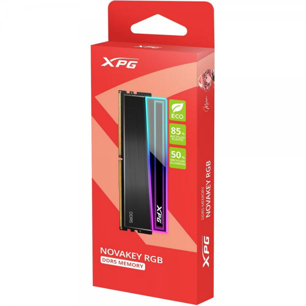 Модуль памяти XPG 16GB DDR5 5600 DIMM XPG NOVAKEY RGB AX5U5600C4616G-CNKRBK On-Die ECC, CL46-45-45, 1.1V, Heat Shield,  RTL