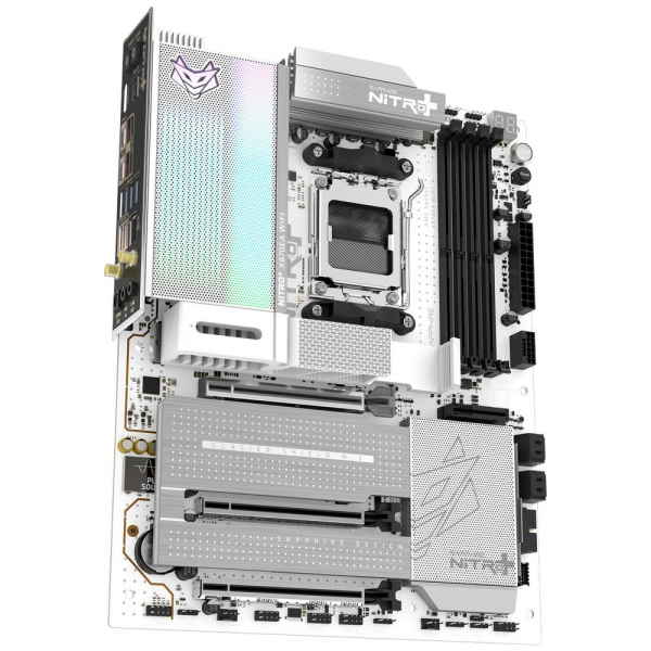 Материнская плата Sapphire NITRO+ X870EA PHANTOMLINK POLAREDITION X870E, AM5, 4*DDR5, 3*PCIEx16, 4*M.2, 1*TypeC, 4*USB3.2Gen2, 5*USB3.2Gen1, 4*USB2.0, 4*SATA3.0, 1*5G, 2*Type-C(DP), HDMI, ATX, RTL