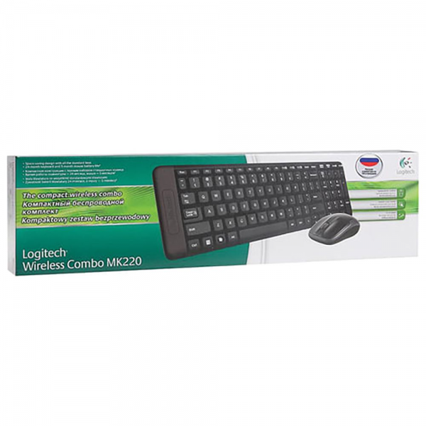Комплект клавиатура и мышь Logitech  MK220 |920-003169| Комплект беспроводной Logitech MK220 {8}, (029927)