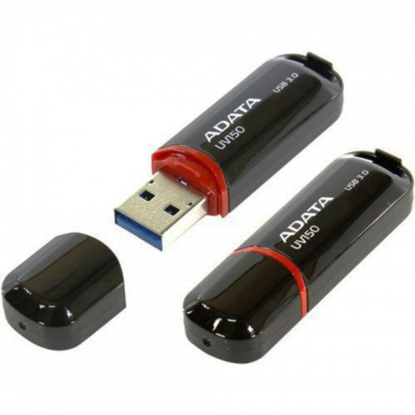 USB накопитель ADATA DashDrive UV150 AUV150-64G-RBK USB 3.0, 64GB R35/W10, Black, Retail (799291)