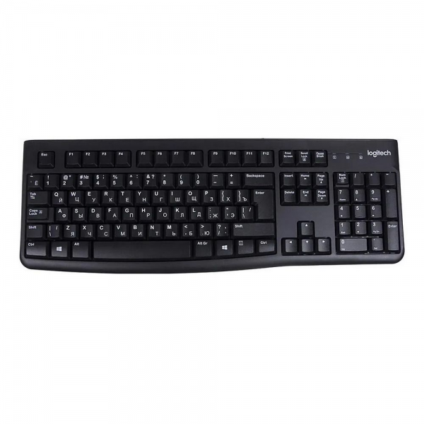 Клавиатура Logitech K120 for Business |920-002522| черная, офисная, 104 клавиши, защита от воды, USB 1,5м, brown box, (021419)