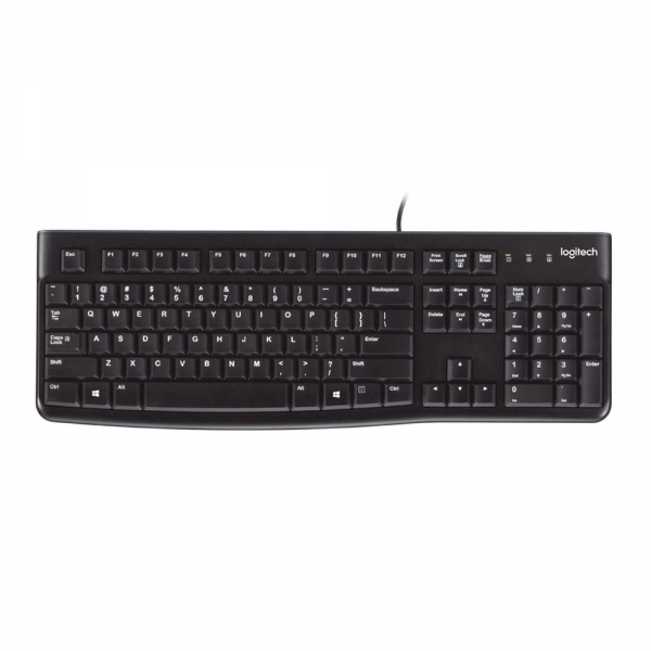 Клавиатура Logitech K120 for Business |920-002522| черная, офисная, 104 клавиши, защита от воды, USB 1,5м, brown box, (021419)