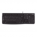 Клавиатура Logitech K120 for Business |920-002522| черная, офисная, 104 клавиши, защита от воды, USB 1,5м, brown box, (021419)