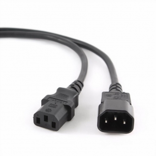 Кабель питания сист.блок-монитор Cablexpert PC-189-15, 4.5м, C13-C14, 6А, Сечение провода: 0,5 мм2, черный, с заземлением {55} (008150)