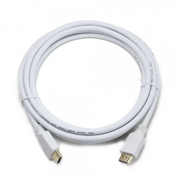 Кабель HDMI Cablexpert CC-HDMI4-W-6, 1.8м, v1.4, 19M/19M, белый, позол.разъемы, экран, пакет {100}