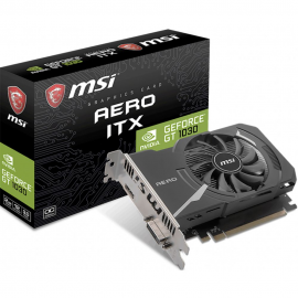 Видеокарта MSI GT1030 AERO ITX OC 2GB DDR4 64bit DVI HDMI 1FAN RTL {20} (561413)
