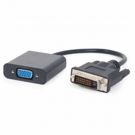 Переходник Cablexpert  DVI-D-VGA A-DVID-VGAF-01, 25M/15F, длина кабеля 0,2м, черный, пакет (096454)