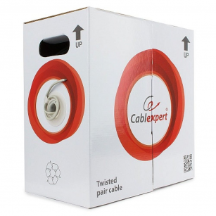 Кабель Cablexpert UPC-5040E-SOL, UTP5e, 4 пары, 0.40 мм, CCA, однож., 305 м, серый {2} (208046)