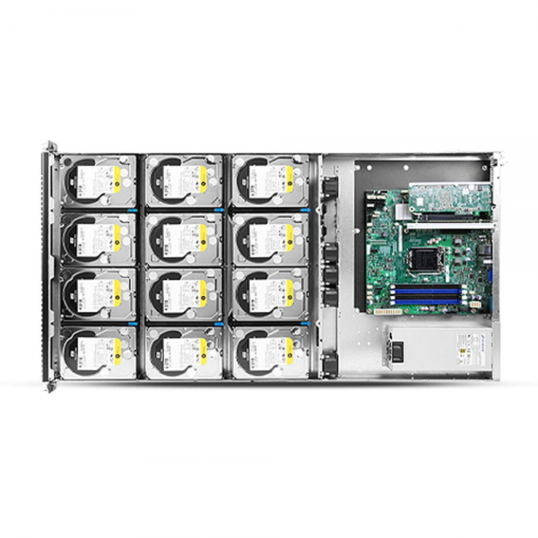Корпус Chenbro RM14500H01*13640 1U,12BAY HDD,W/REAR WINDOW+MINI SAS CABLE,SINGLE(CHENBRO,SR/SK),REV.A01
