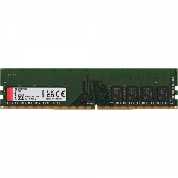 Модуль памяти Kingston KVR32N22S8/8 8GB DDR4 3200 DIMM Non-ECC, CL22, 1.2V, 1Rx8, 1024x64, RTL (296068)