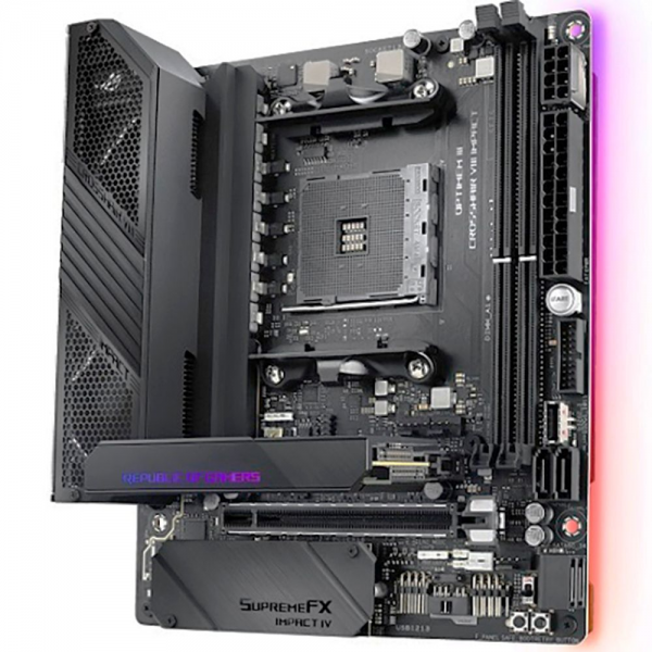 Материнская плата ASUS ROG CROSSHAIR VIII IMPACT X570 AM4 mini-DTX 2xDDR4 PCIEx16 2xM.2 USB-C GLAN Wi-Fi 6 {6}