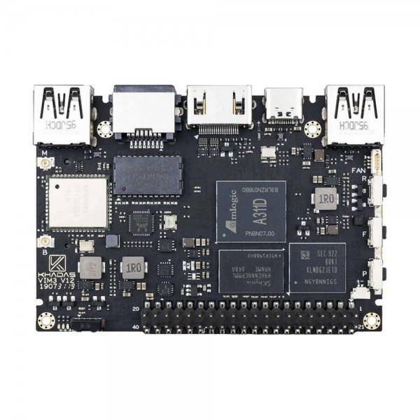 Одноплатный компьютер Khadas VIM3 Pro Amlogic A311D with 5.0 TOPS NPU, 4GB LPDDR4/X, 32GB eMMC, AP6398S