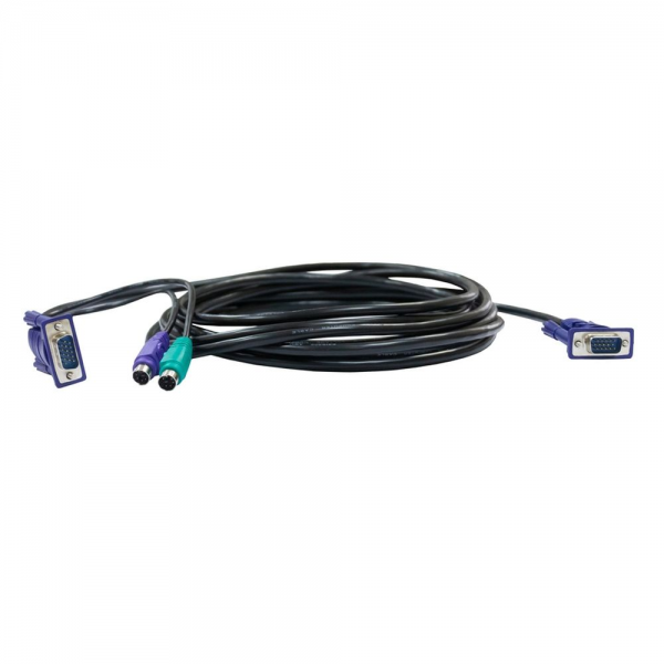 Кабель D-Link DKVM-CB5/B1A Кабель KVM длиной 5 м с разъемами VGA и PS/2 для DKVM-4K/B