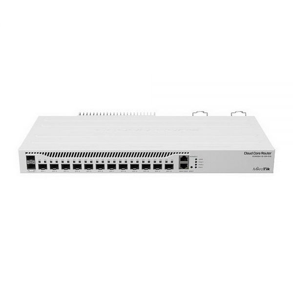 Маршрутизатор MIKROTIK CCR2004-1G-12S+2XS with Annapurna Alpine AL32400 Cortex A57 CPU (4-cores, 1.7GHz per core), 4GB RAM, 1x Gigabit RJ45 port, 12x 10G SFP+ cages, 2 x 25G SFP28 cages, RouterOS L6, 1U rackmount case, Dual PSU, RTL {5}, (000019)