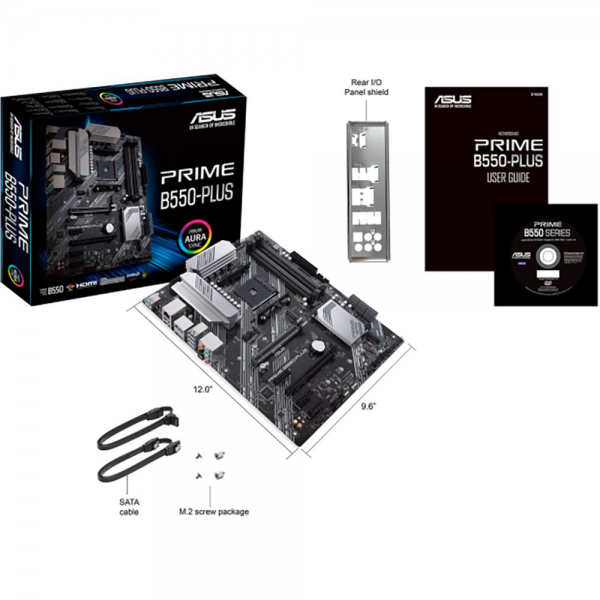 Материнская плата ASUS PRIME B550-PLUS  AM4 ATX 4xDDR4 2хPCIEx16 3хPCIEx1 2xM.2 USB-C DP HDMI GLAN RTL{10} (782340)