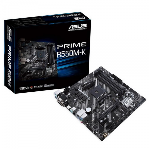 Материнская плата ASUS PRIME B550M-K AM4 mATX 4xDDR4 PCIEx16 2xPCIEx1 M.2 HDMI DVI VGA GLAN AM4 microATX 4xDDR4 PCIEx16 2xPCIEx1 2xM.2 VGA DVI HDMI GLAN RTL {10}