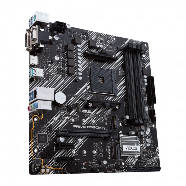 Материнская плата ASUS PRIME B550M-K AM4 mATX 4xDDR4 PCIEx16 2xPCIEx1 M.2 HDMI DVI VGA GLAN AM4 microATX 4xDDR4 PCIEx16 2xPCIEx1 2xM.2 VGA DVI HDMI GLAN RTL {10}