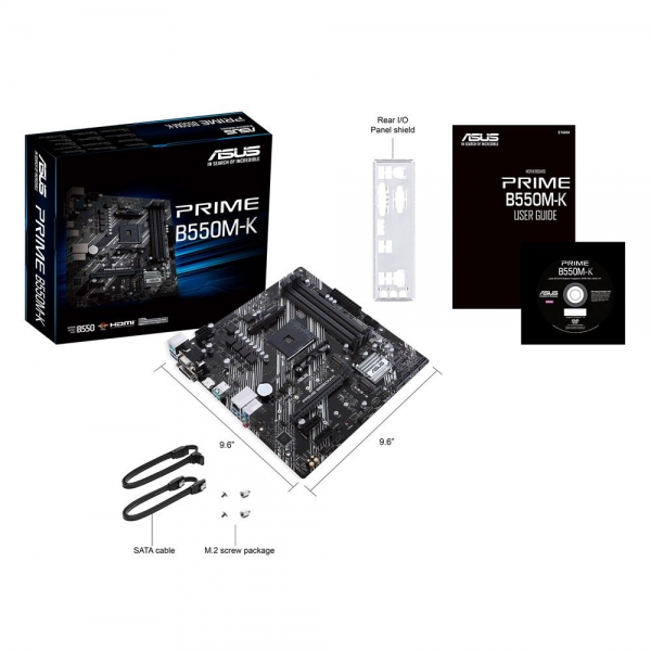 Материнская плата ASUS PRIME B550M-K AM4 mATX 4xDDR4 PCIEx16 2xPCIEx1 M.2 HDMI DVI VGA GLAN AM4 microATX 4xDDR4 PCIEx16 2xPCIEx1 2xM.2 VGA DVI HDMI GLAN RTL {10}