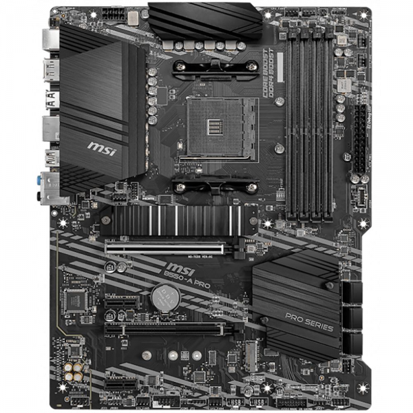 Материнская плата MSI B550-A PRO B550, AM4, 4*DDR4, 2*PCIEx16, 2*PCIEx1, 2*M.2, 2*TypeC, 1*USB3.2Gen2, 4*USB3.2Gen1, 8*USB2.0, 6*SATA3.0, 1G, DP, HDMI, ATX, RTL