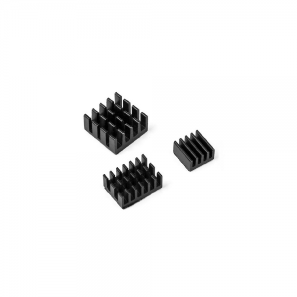 Набор радиаторов ACD RA537   Black 3 in 1 Heat Sink Set Aluminum (15x10x5мм, 14x14x6мм и 8.8x8.8x5мм) for Raspberry Pi 4B комплект из 3шт