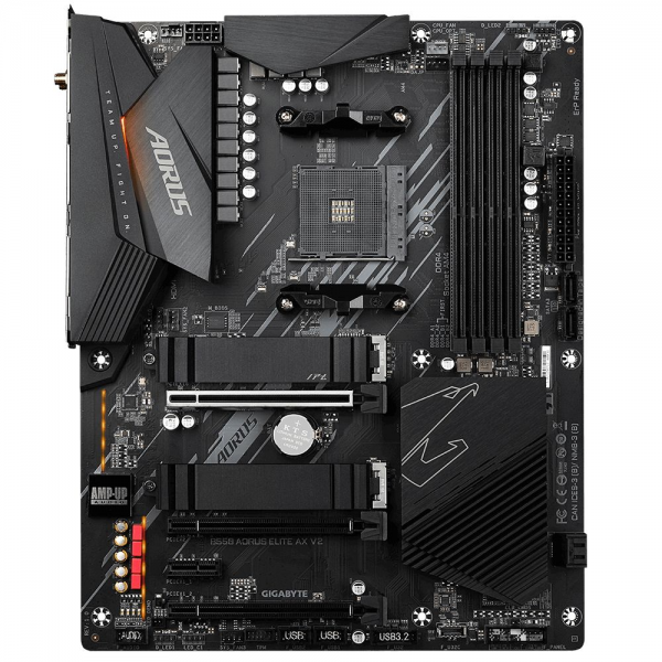 Материнская плата Gigabyte B550 AORUS ELITE AX V2, Socket AM4, AMD B550, 4xDDR4-3200, HDMI+DP, 3xPCI-Ex16, 1xPCI-Ex1, 4xSATA3(RAID 0/1/10), 2xM.2, 8 Ch Audio, 2.5GLan, WiFi, (2+4)xUSB2.0, (5+2)xUSB3.2, (0+1)xUSB3.2 Type-C™, ATX, RTL {8} (809904)