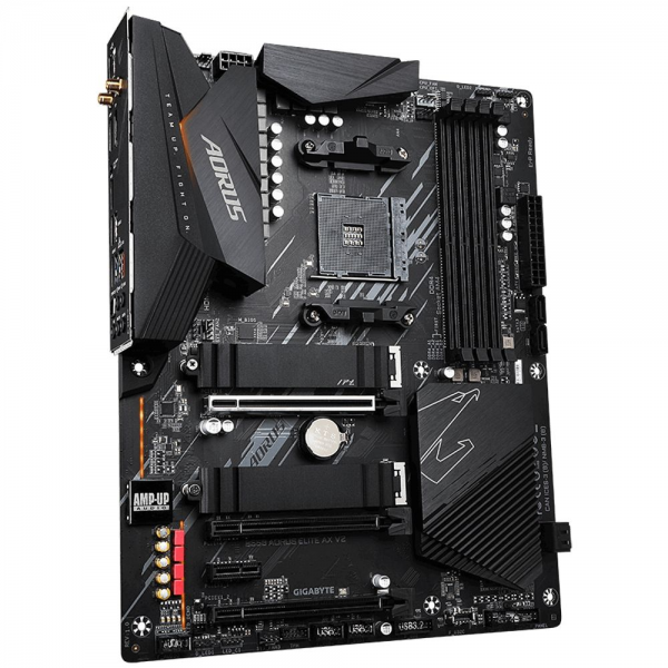 Материнская плата Gigabyte B550 AORUS ELITE AX V2, Socket AM4, AMD B550, 4xDDR4-3200, HDMI+DP, 3xPCI-Ex16, 1xPCI-Ex1, 4xSATA3(RAID 0/1/10), 2xM.2, 8 Ch Audio, 2.5GLan, WiFi, (2+4)xUSB2.0, (5+2)xUSB3.2, (0+1)xUSB3.2 Type-C™, ATX, RTL {8} (809904)