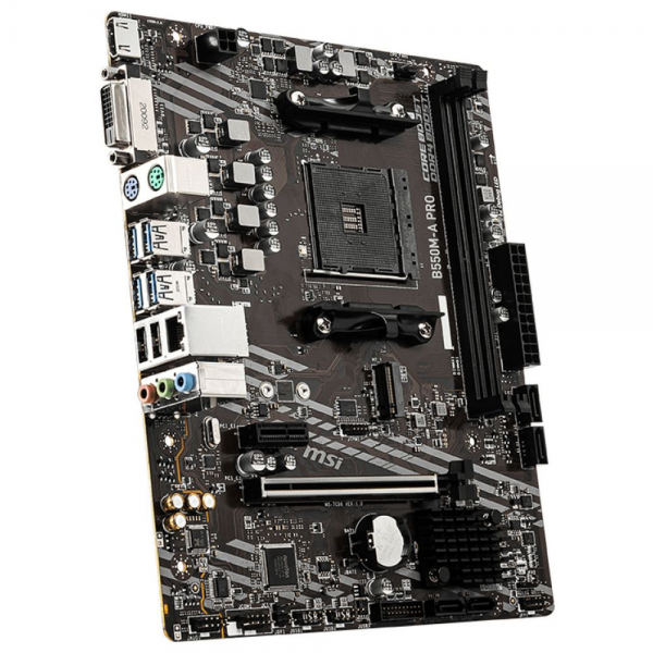Материнская плата MSI B550M-A PRO B550, AM4, 2*DDR4, 1*PCIEx16, 1*PCIEx1, 1*M.2, 6*USB3.2Gen1, 6*USB2.0, 4*SATA3.0, 1G, DVI, HDMI, M-ATX, RTL