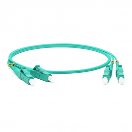 Кабель Hyperline  FC-D2-503-LC/PR-LC/PR-H-5M-LSZH-AQ Патч-корд волоконно-оптический (шнур) MM 50/125(OM3), LC-LC, duplex, 10G/40G, LSZH, 5 м