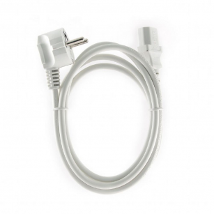 Кабель питания Cablexpert PC-186W-VDE, 1.8м, Schuko- C13, VDE, 10А, белый, с заземлением, пакет