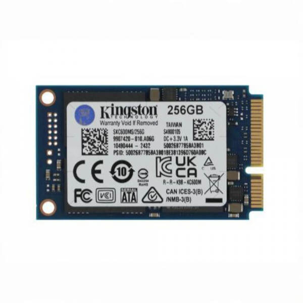 Твердотельный накопитель SSD Kingston SKC600MS/256G SKC600 256GB 3D TLC, mSATA, R/W 550/500MB/s,150TBW  (315981)