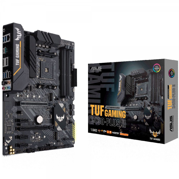 Материнская плата ASUS TUF GAMING B450-PLUS II AM4 ATX 2xDDR4 2xPCIEx16 3xPCIEx1 2xM.2 HDMI DP GLAN RTL {5} (957489)