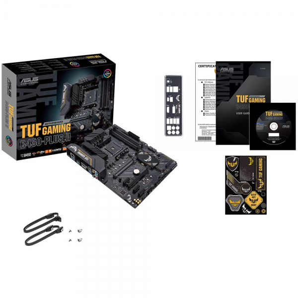 Материнская плата ASUS TUF GAMING B450-PLUS II AM4 ATX 2xDDR4 2xPCIEx16 3xPCIEx1 2xM.2 HDMI DP GLAN RTL {5} (957489)